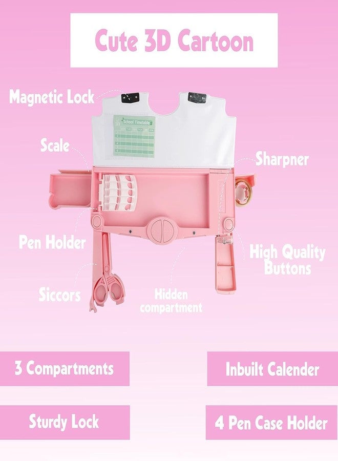 Brille Bee Pen & Pencil Case for Girls & Boys, 3D EVA Stationery Box Pencil Pouch Organizer with Compartments, School Supplies Multi-Compartment for Kids Students (Compartment Unicorn) - Image 3